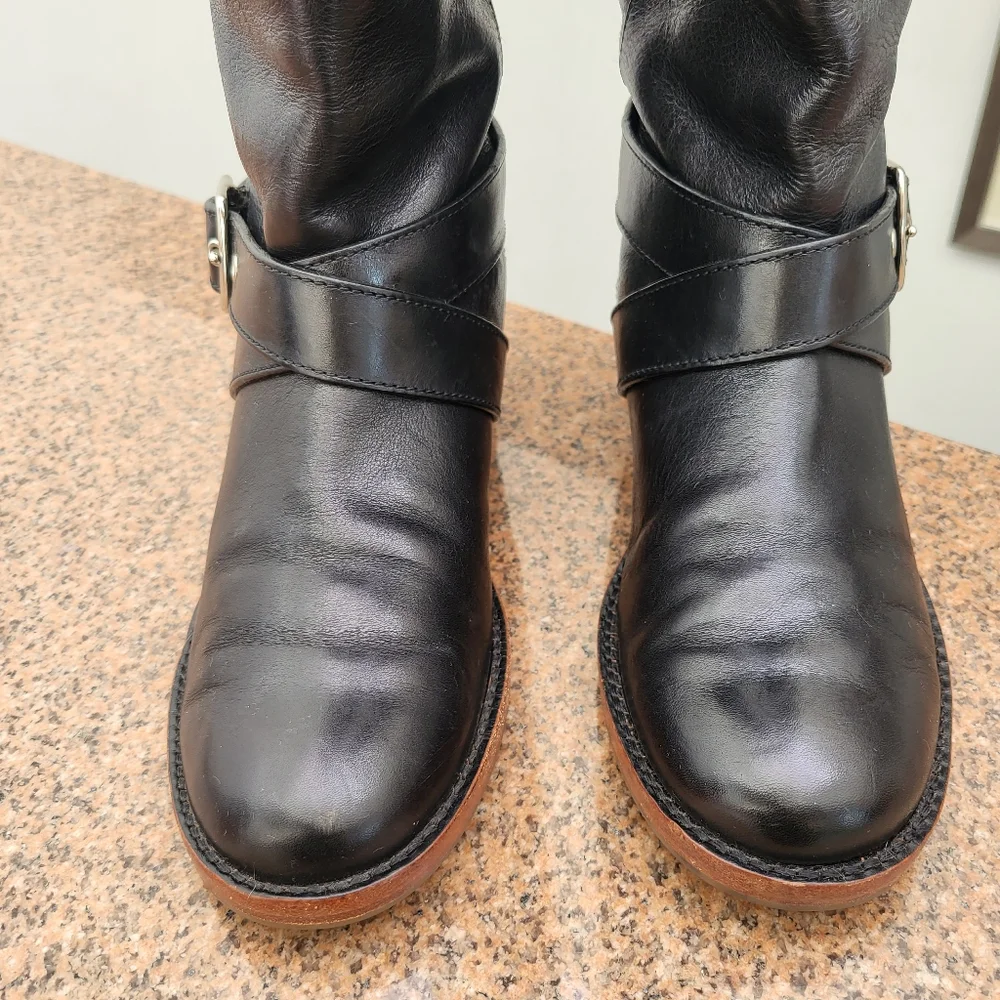 Dairy Boy Vibes Riding Jolene tall leather boots sz7 - Picture 5 of 10